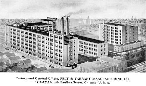 The Felt & Tarrant factory complex, drawn in 1920